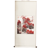 汉绣紫气东来卷轴画
