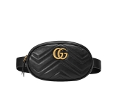 GUCCI  女士黑色牛皮腰包