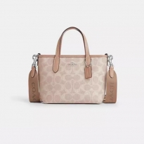 COACH蔲驰 City 15 品牌可拆卸肩带涂层帆布托特包Tote包单肩斜挎手提包 迷你女款CW0