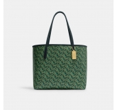 COACH蔲驰 City Tote系列 33 经典老花按扣开合印花涂层帆布配光滑皮托特包Tote女款