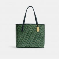 COACH蔲驰 City Tote系列 33 经典老花按扣开合印花涂层帆布配光滑皮托特包Tote女款